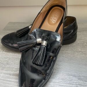 Salvatore Ferragamo Black Patent Leather Loafers
